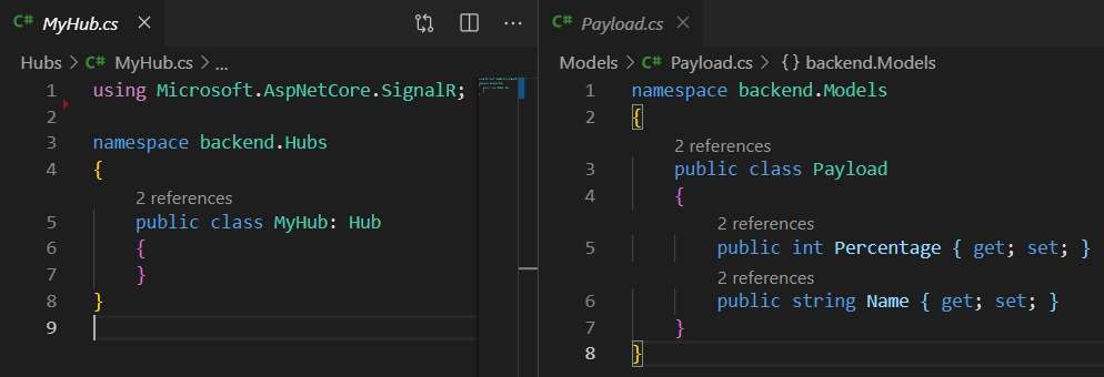 MyHub(left) and Payload(right)