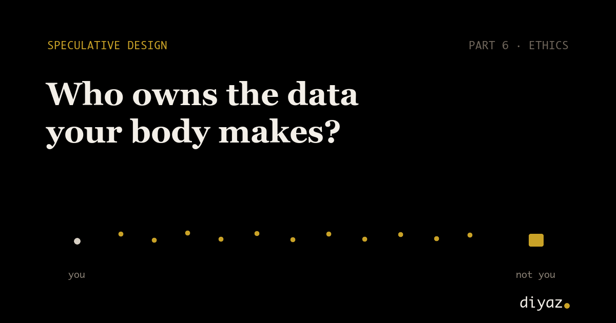 Speculative Design | Ethics and Ownership: Who Owns the Data Your Body Makes?