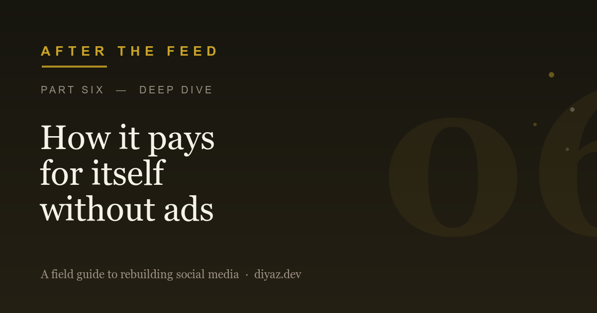 After the Feed | How it pays for itself without ads (deep dive)